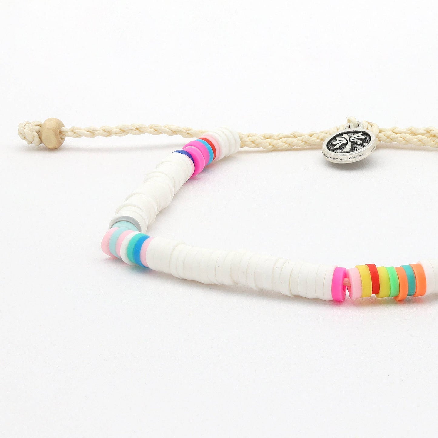 Malabar Clay Beaded Anklet in White