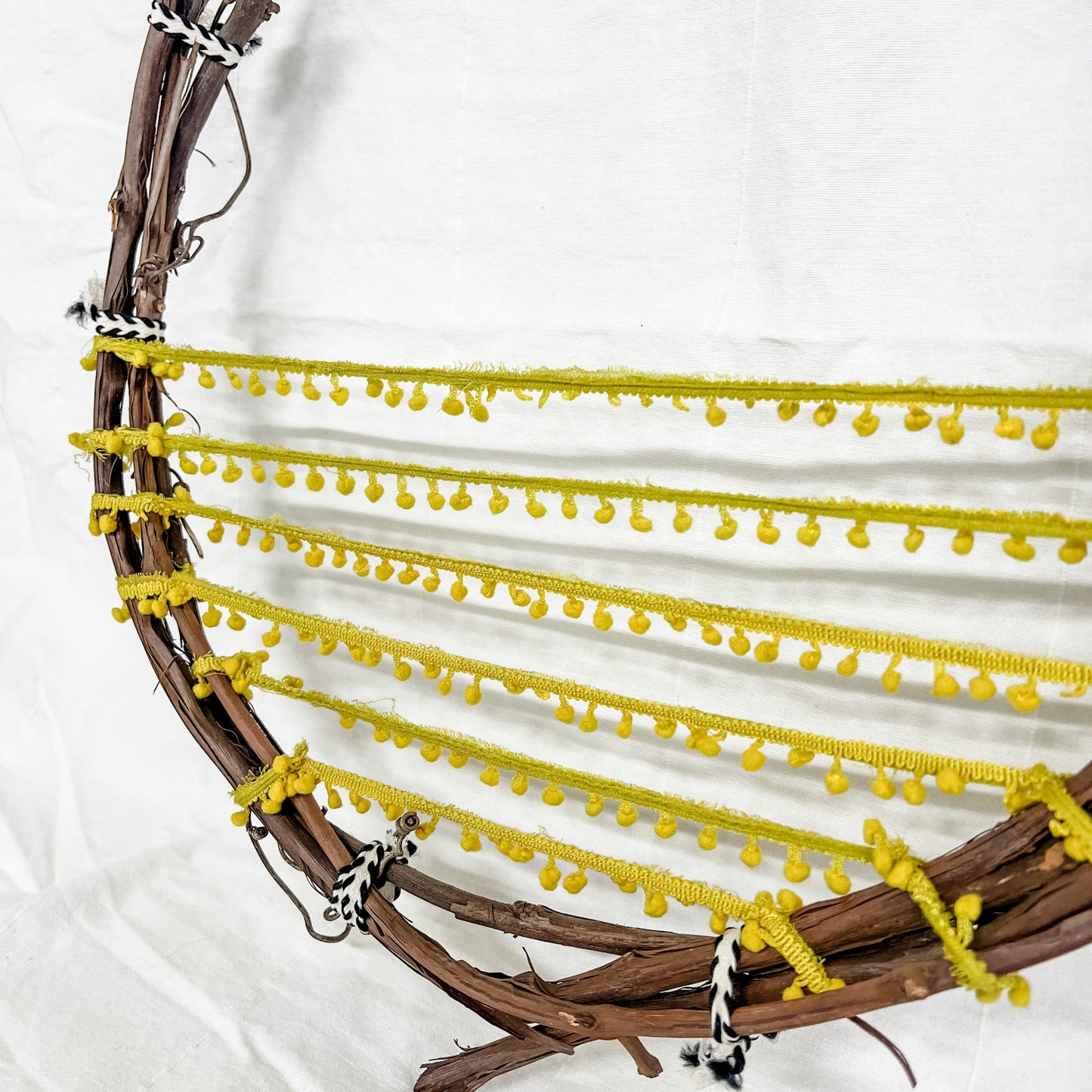 Grapevine & Pompom Wall Hanging