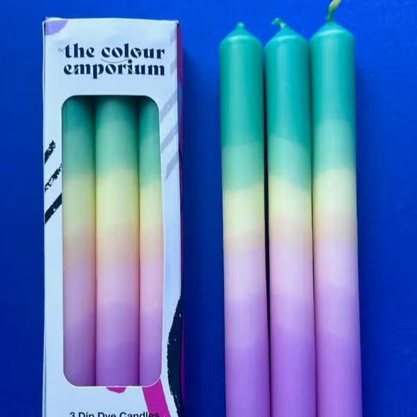 Unicorn Rainbows Dip Dye Candles