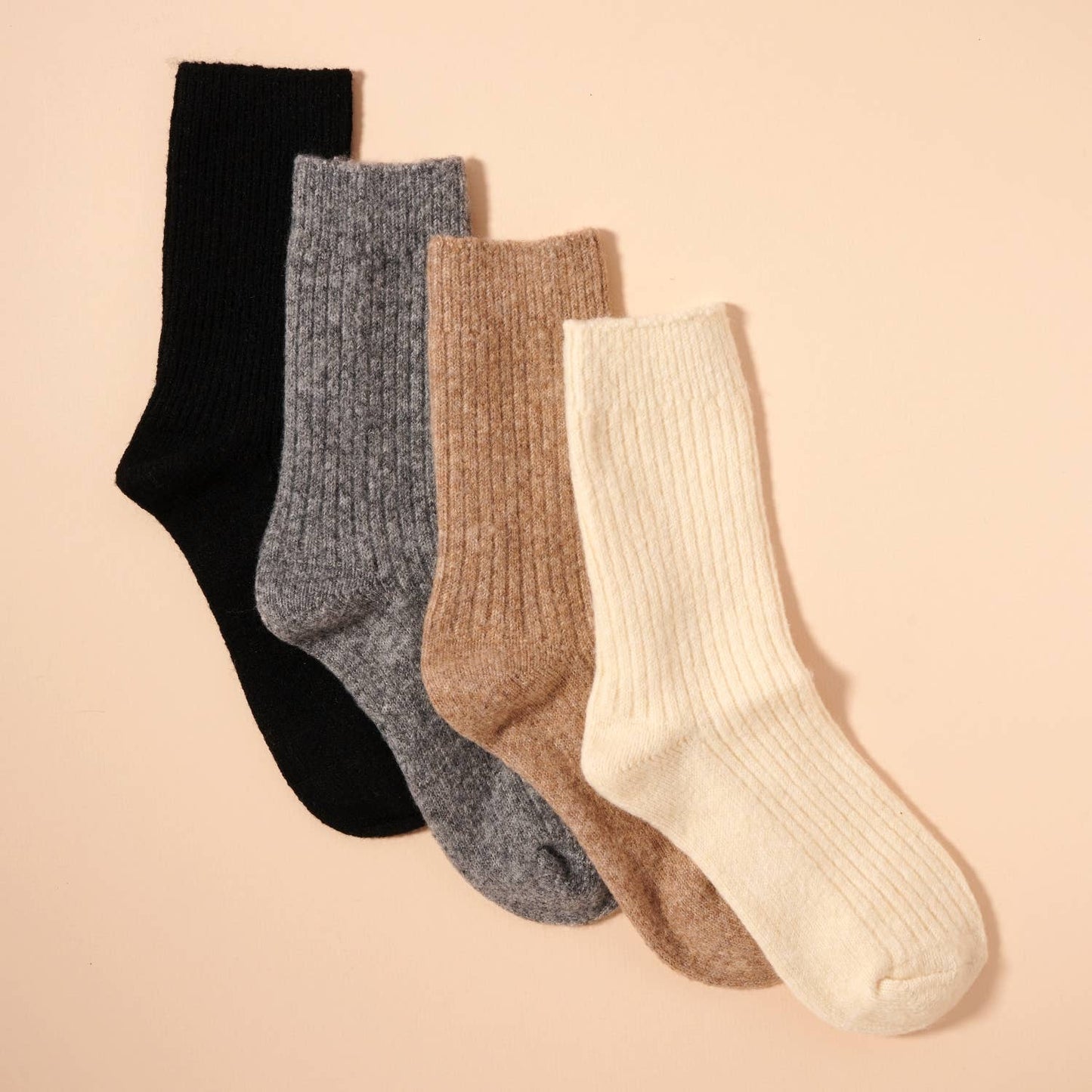 Cozy Ribbed Calf Socks in Grey