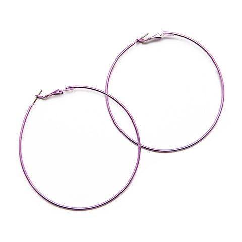 Lilac Metallic Hoop Earrings