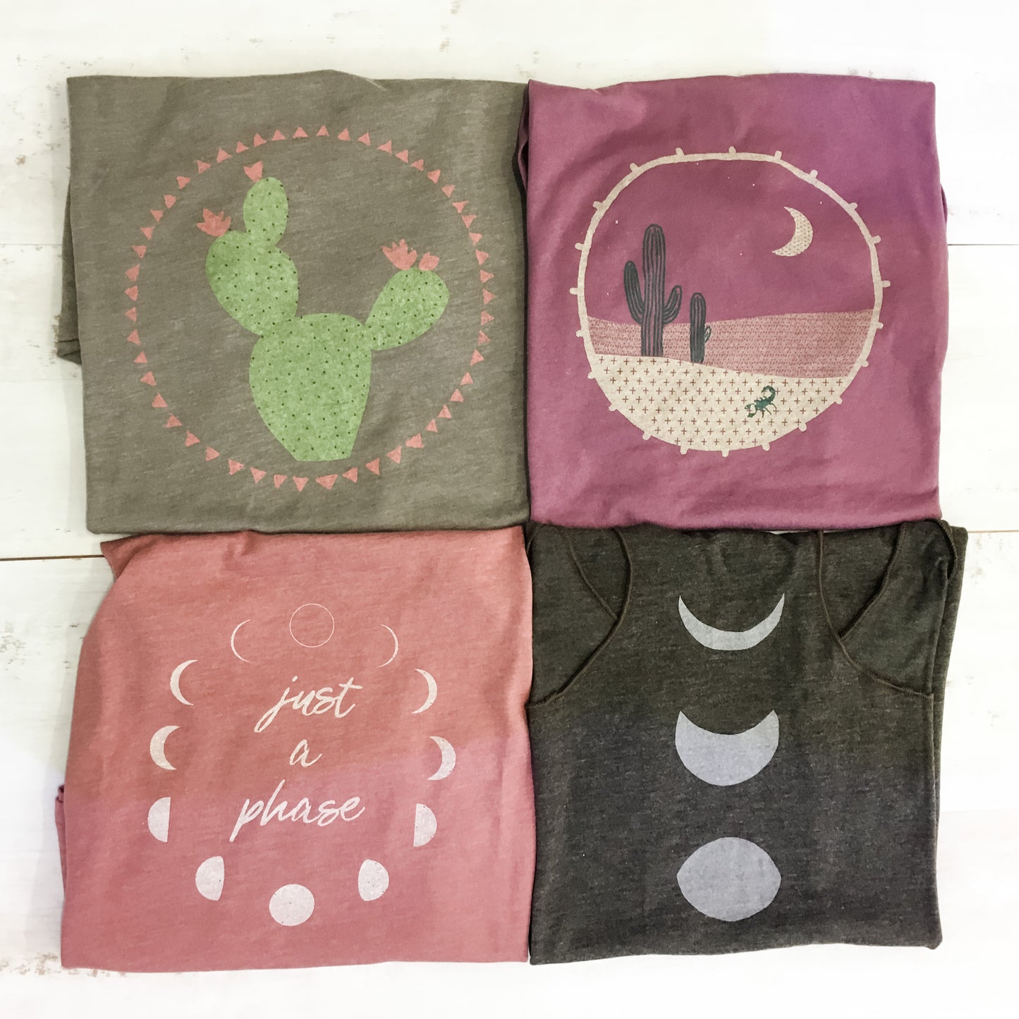 Moon Phases Ladies Racerback Tank
