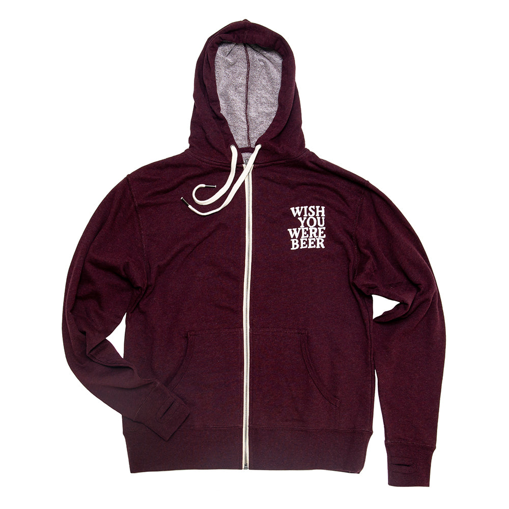 Wish You Were Beer Zip Hoodie – cinder salt - Main Image