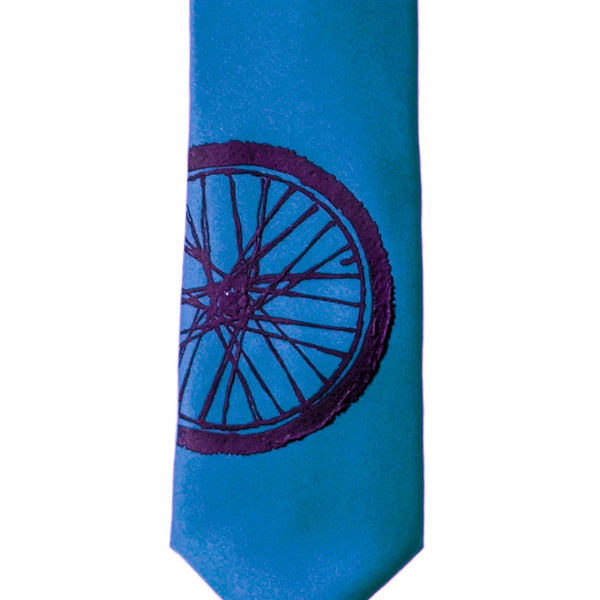 Bike Tire Skinny Tie - Blue