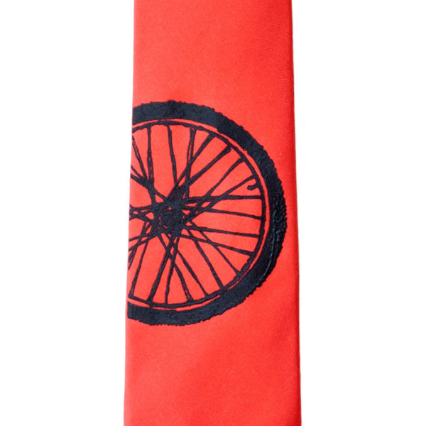 Bike Tire Skinny Tie - Red