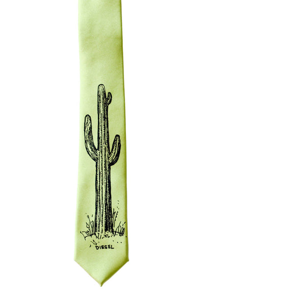 Cactus Skinny Tie - Lime Green