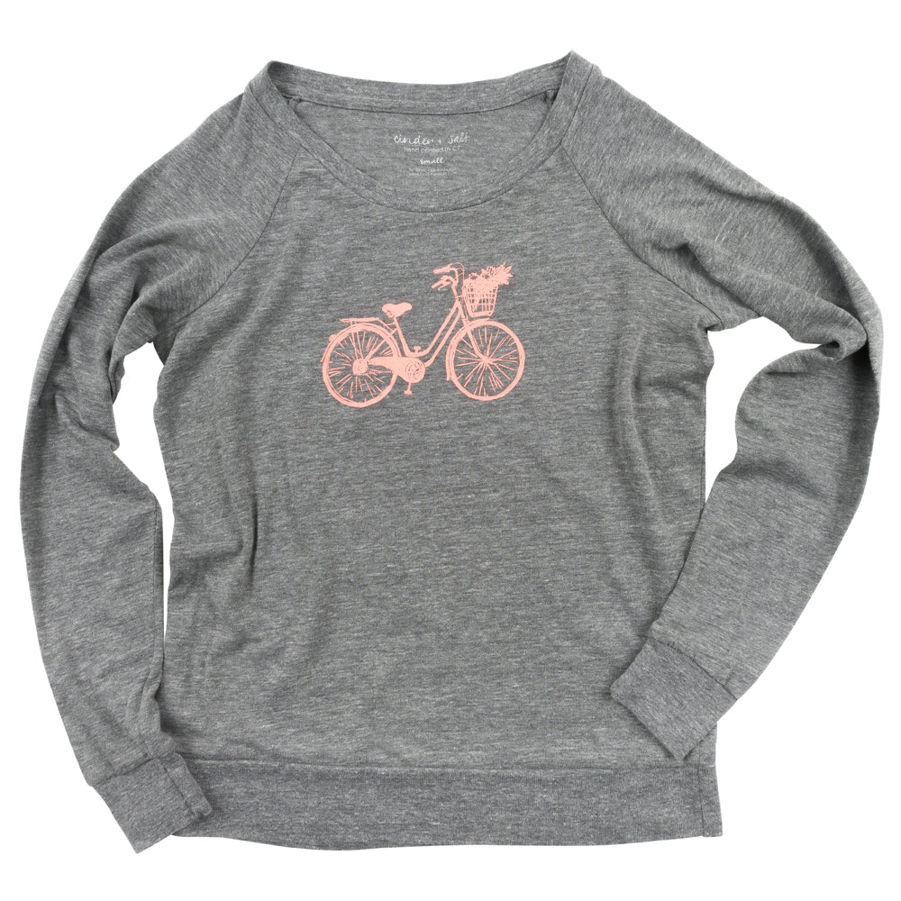 beach cruiser slouchy pullover - grey + pink