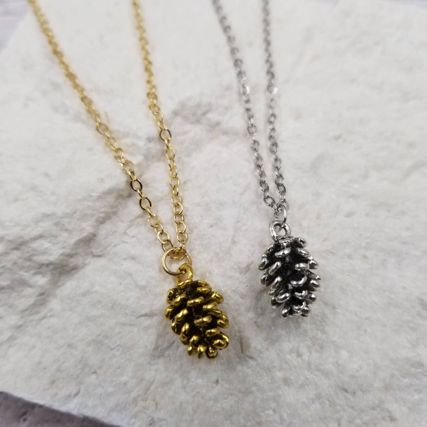 Golden Pine Cone Necklace