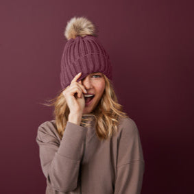 Rosewood Pom Beanie