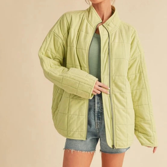 Spring Green Quilted Jacket