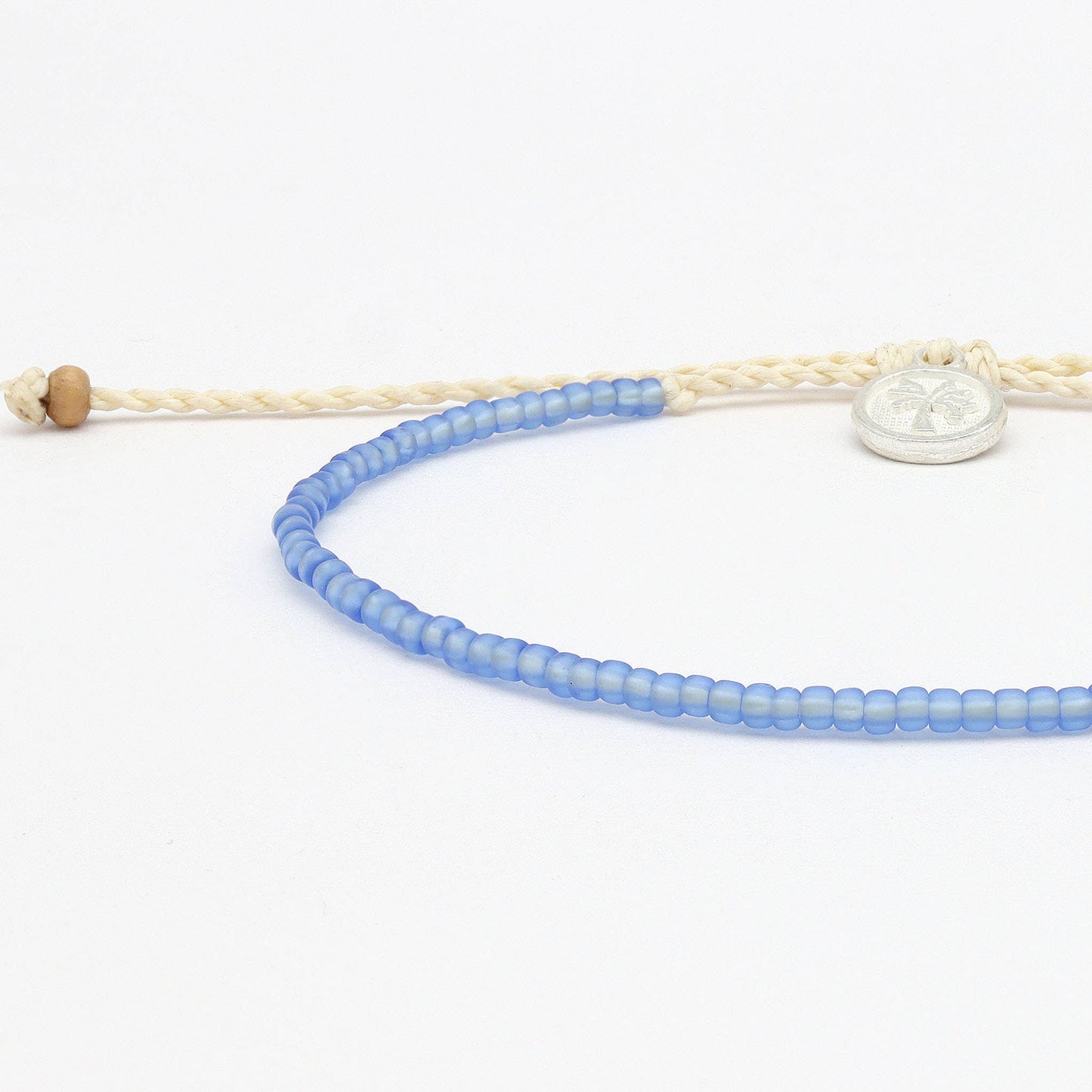 Ka'anapali Frosted Glass Beaded Anklet in Blue