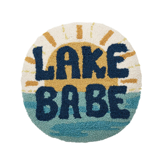 Lake Babe Hooked Pillow