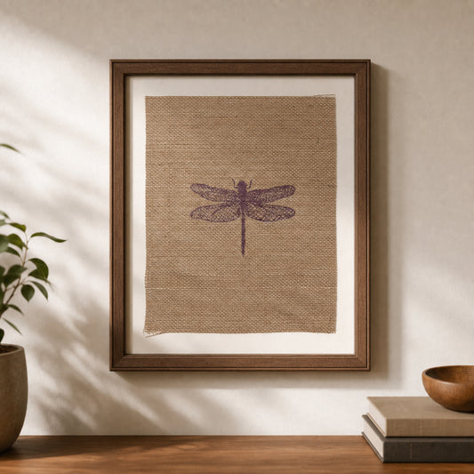 Dragonfly 8x10 Burlap Art Print