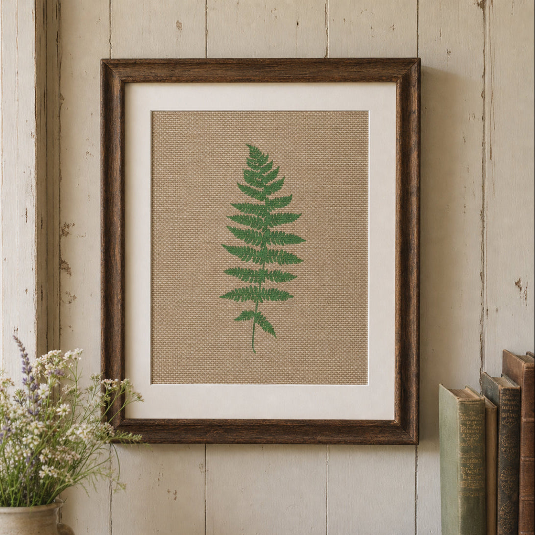 Fern 8x10 Burlap Art Print