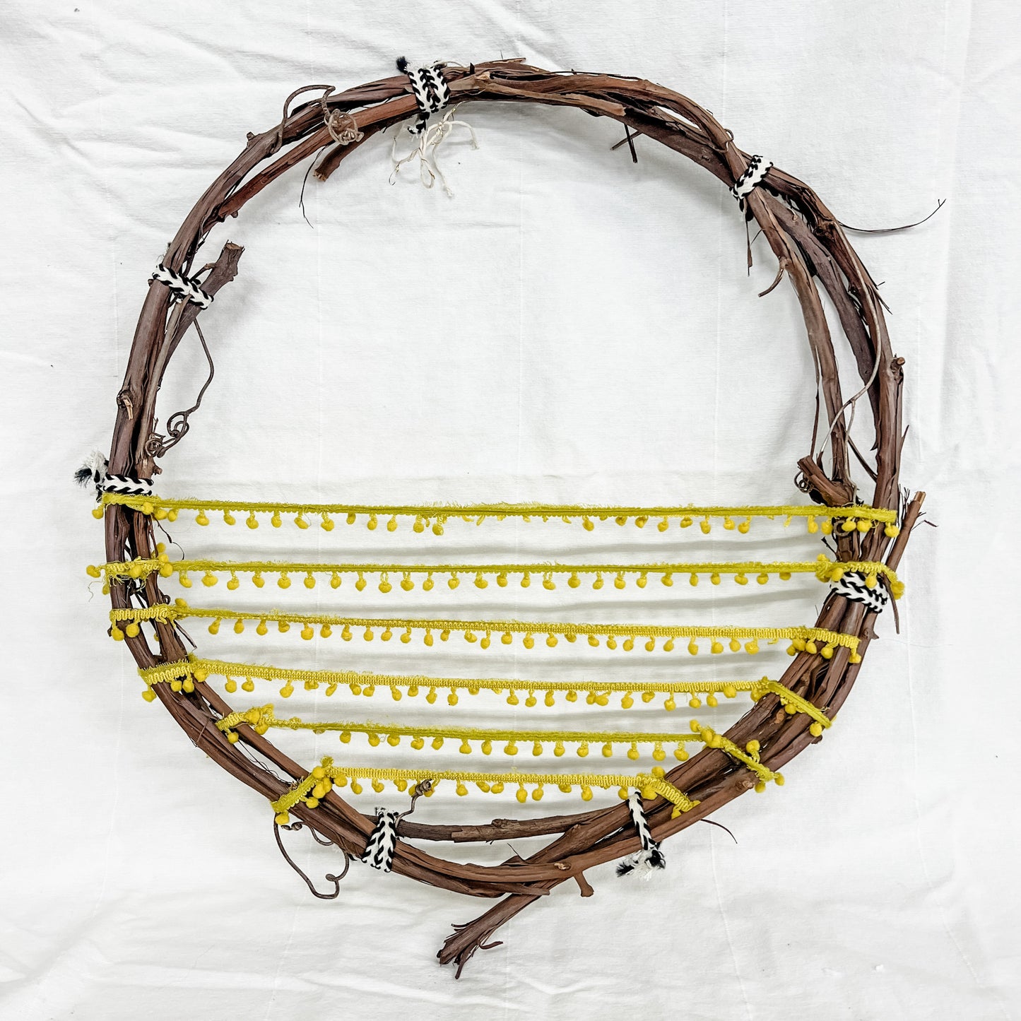 Grapevine & Pompom Wall Hanging