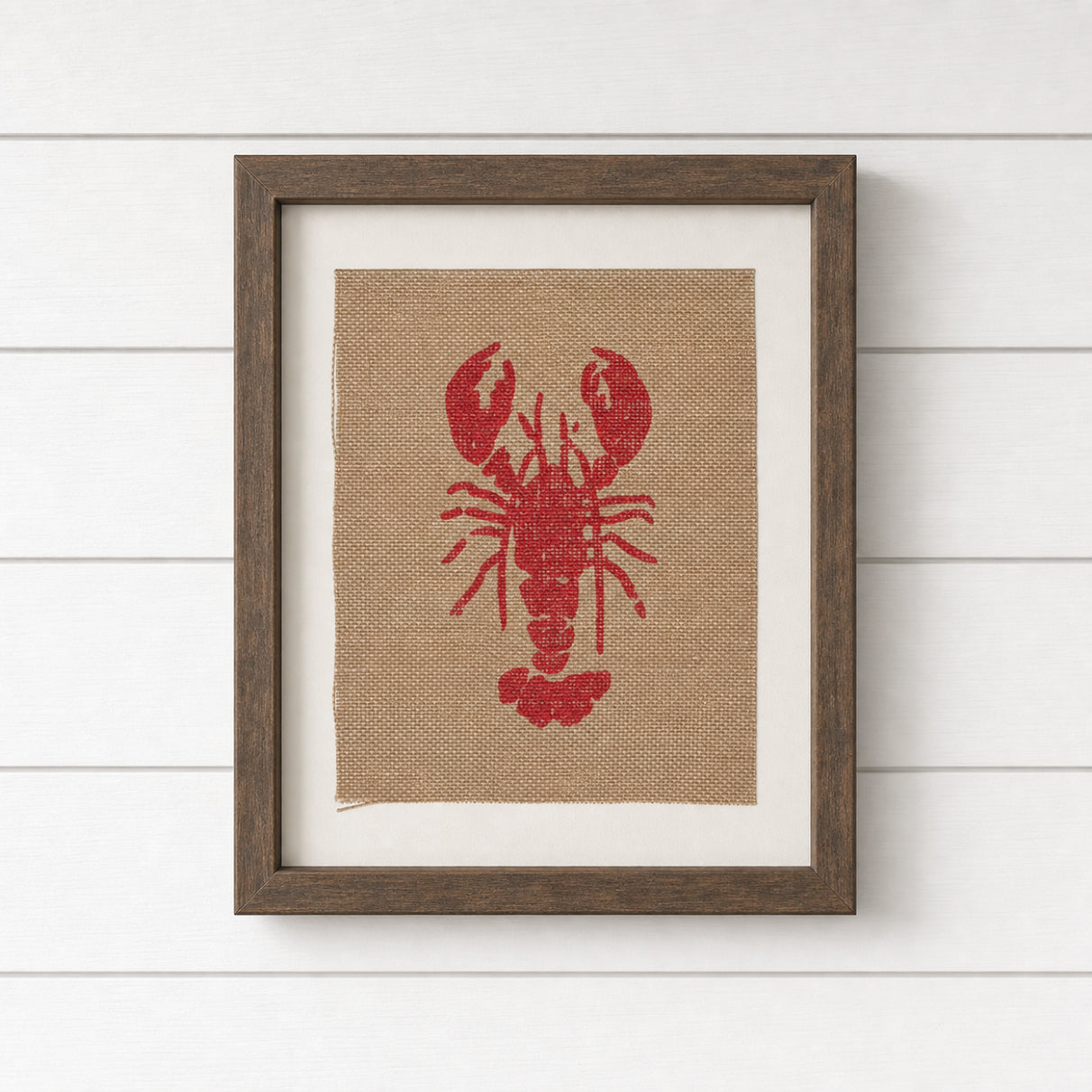 Lobster 8x10 Burlap Art Print