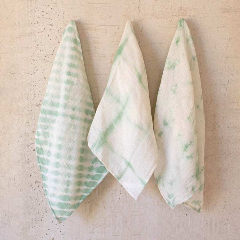 Set of Three Hand-Dyed Tea Towels