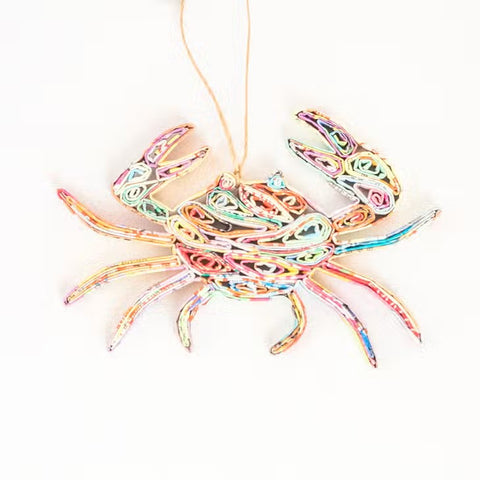 Recycled Paper Crab Ornament