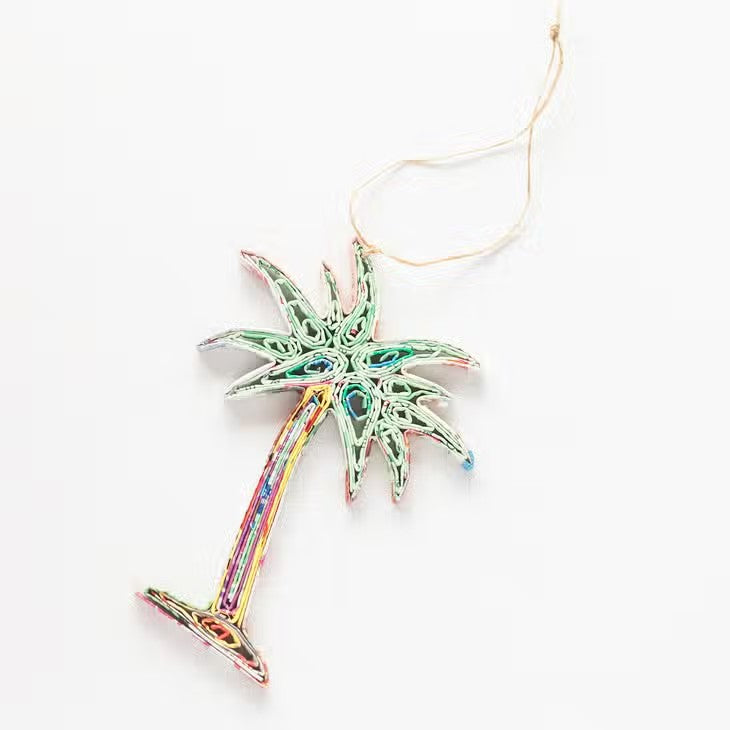 Recycled Paper Palm Tree Ornament