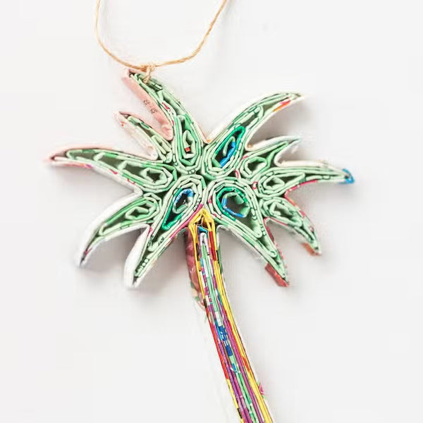 Recycled Paper Palm Tree Ornament