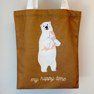 Happy Time Polar Bear Tote Bag