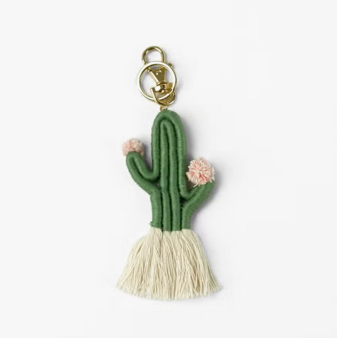 Macrame Cactus Keychain