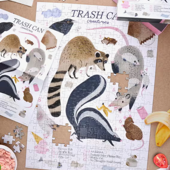 Trash Can Creatures Puzzle