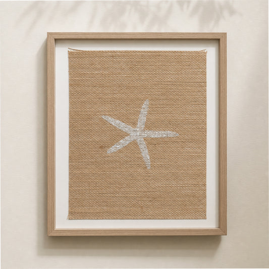 Weathered Sea Star 8x10 Burlap Art Print