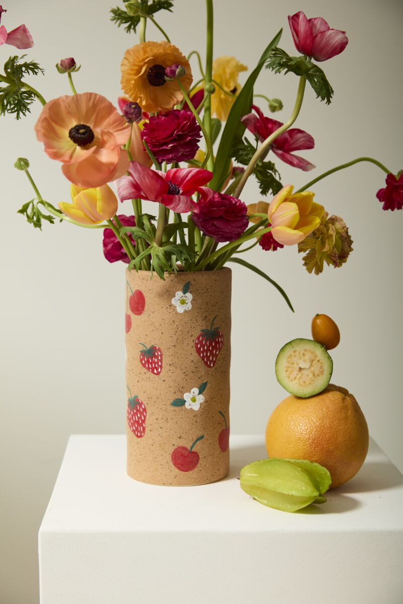 Tall Cherry Vase