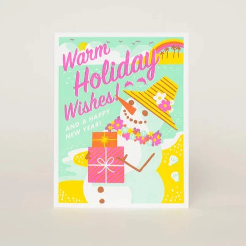 Tropical Snowman Greeting Card