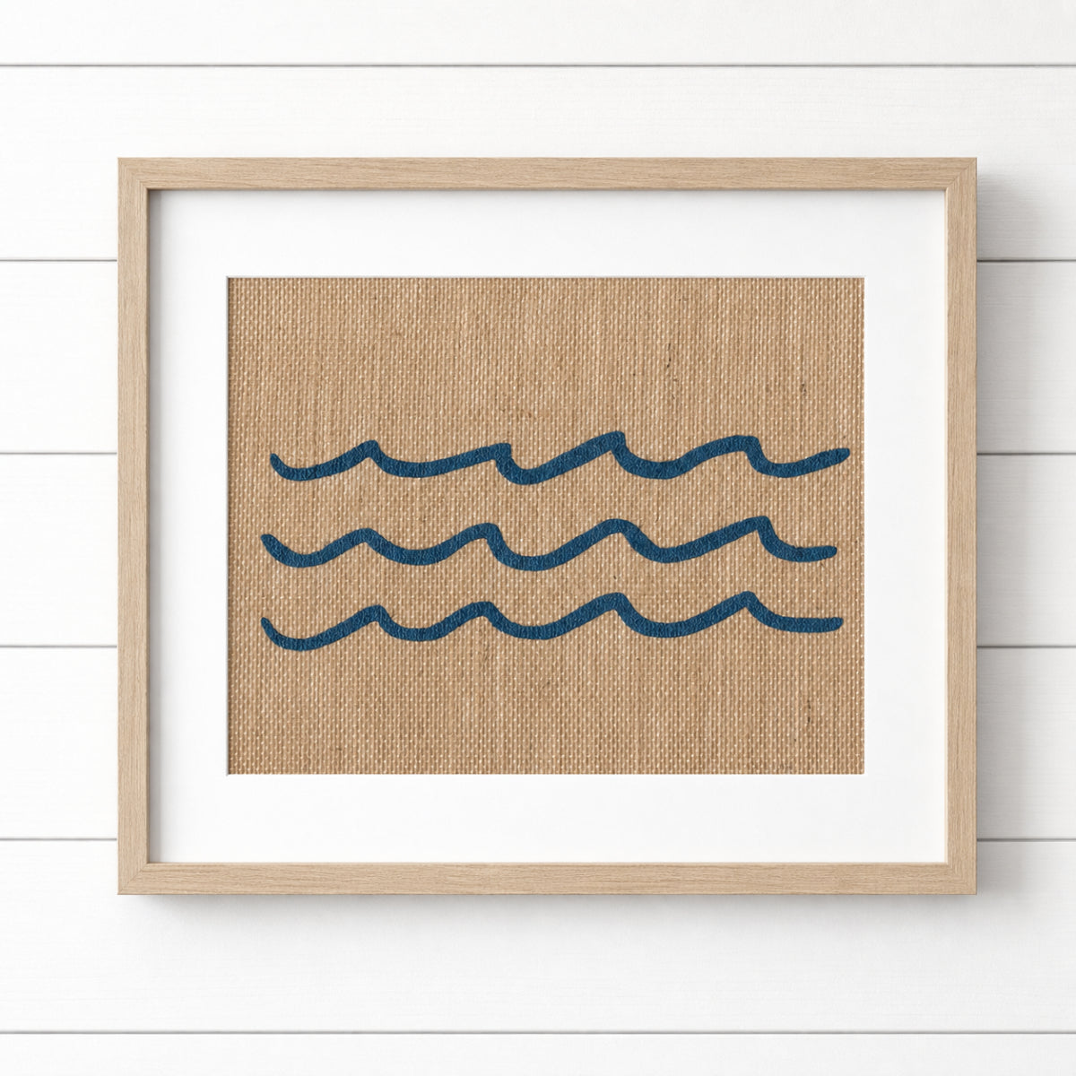 Waves 8x10 Burlap Art Print