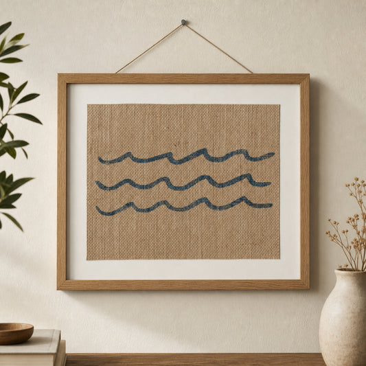 Weathered Waves 8x10 Burlap Art Print