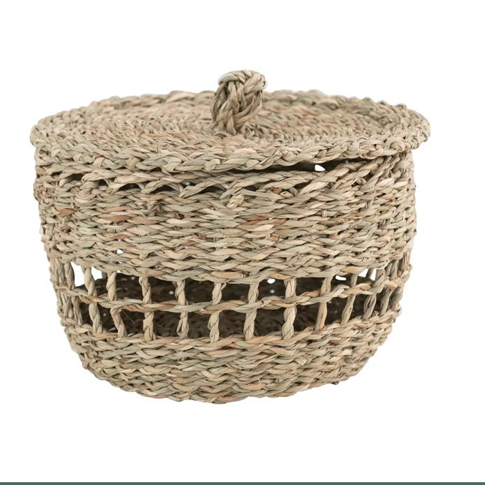Seagrass Basket with Lid & Laundry Bag