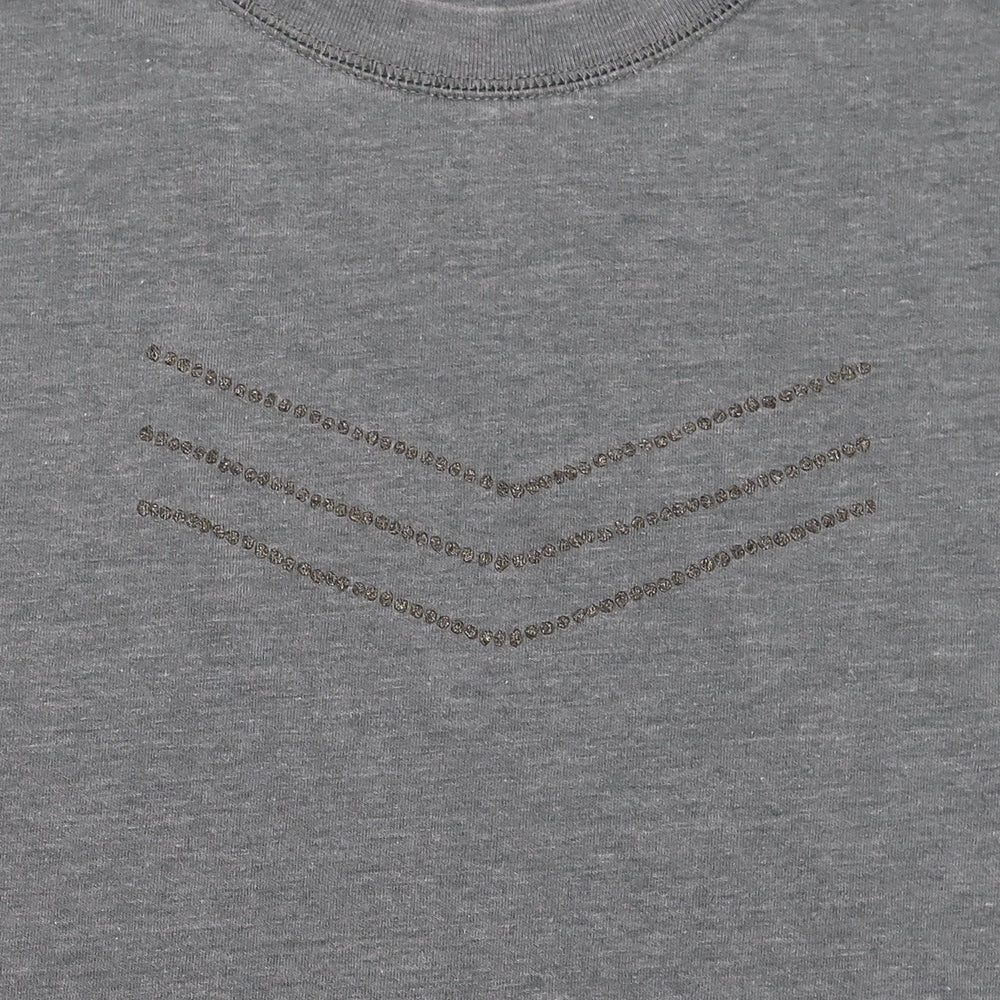 Beaded Chevron Drop Shoulder Tee