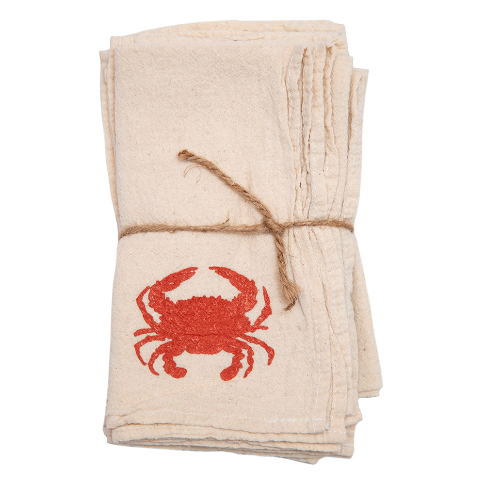 Crab Cloth Napkins - set of 4