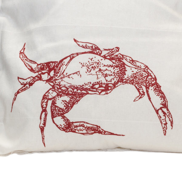 Crab Canvas Pillow - Red