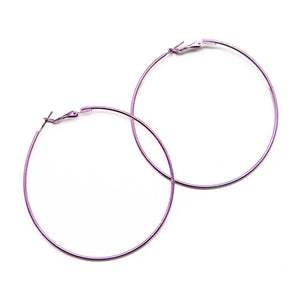 Lilac Metallic Hoop Earrings