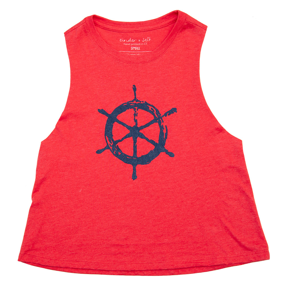Ships Wheel Crop Racerback