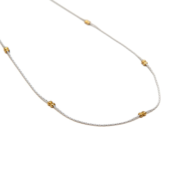 White & Gold Snake Chain Necklace