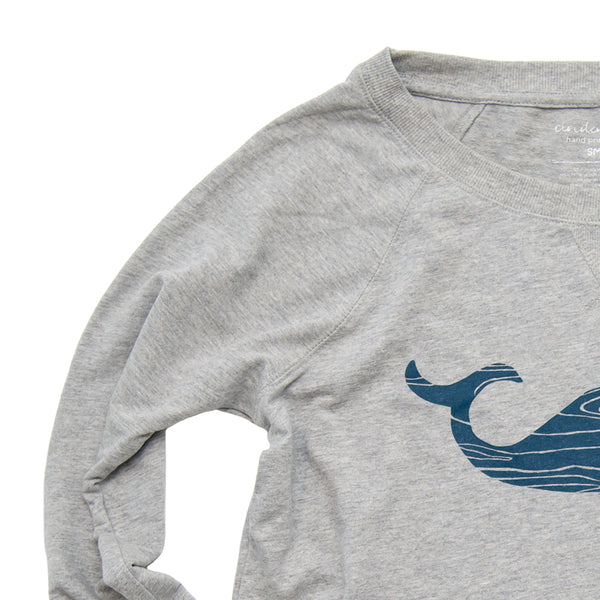 Woodgrain Whale Ladies Pullover Slouchy