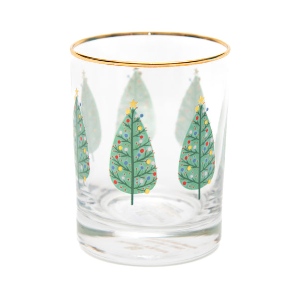 Christmas Tree Rocks Glass