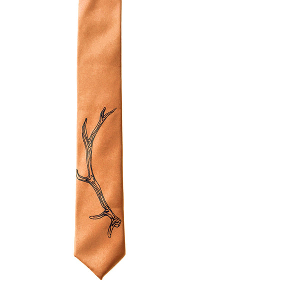 Antler Skinny Tie - Bronze