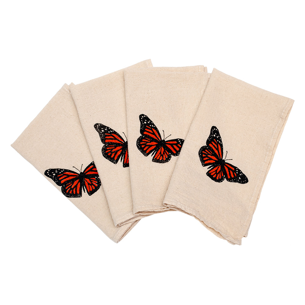 Monarch Butterfly Cloth Napkins - Set of 4