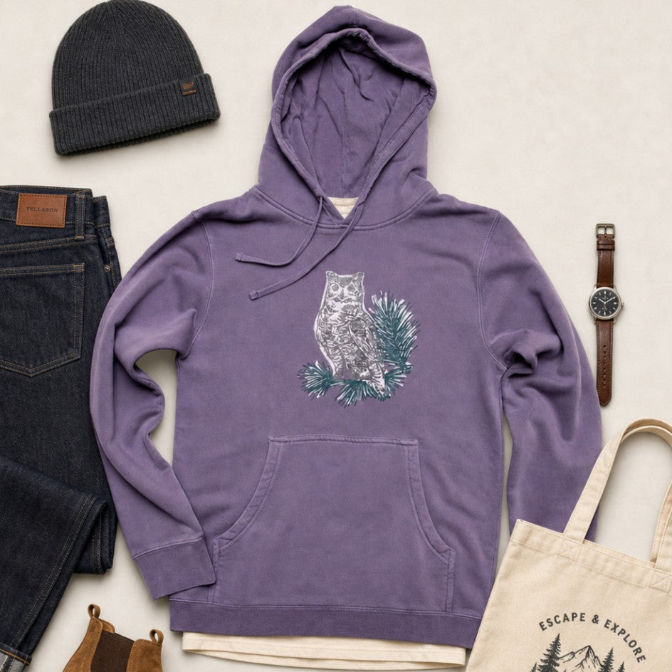 Horned Owl Washed Hoodie