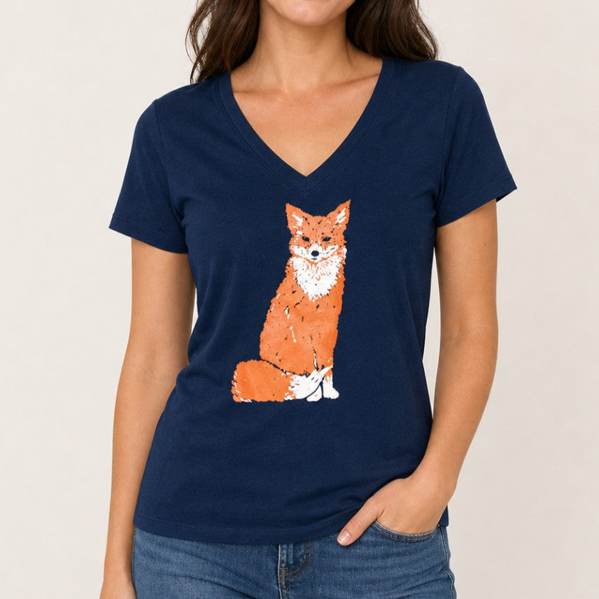 Red Fox Women's V-Neck Tee