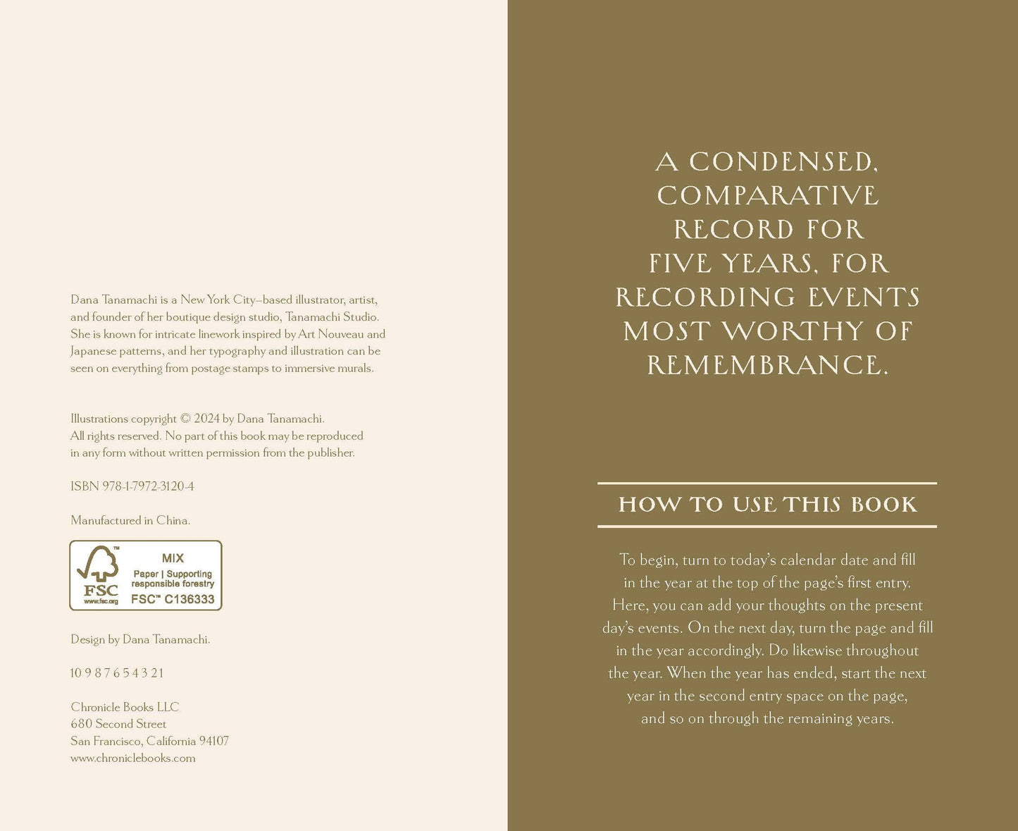 Gilded One Line a Day Journal