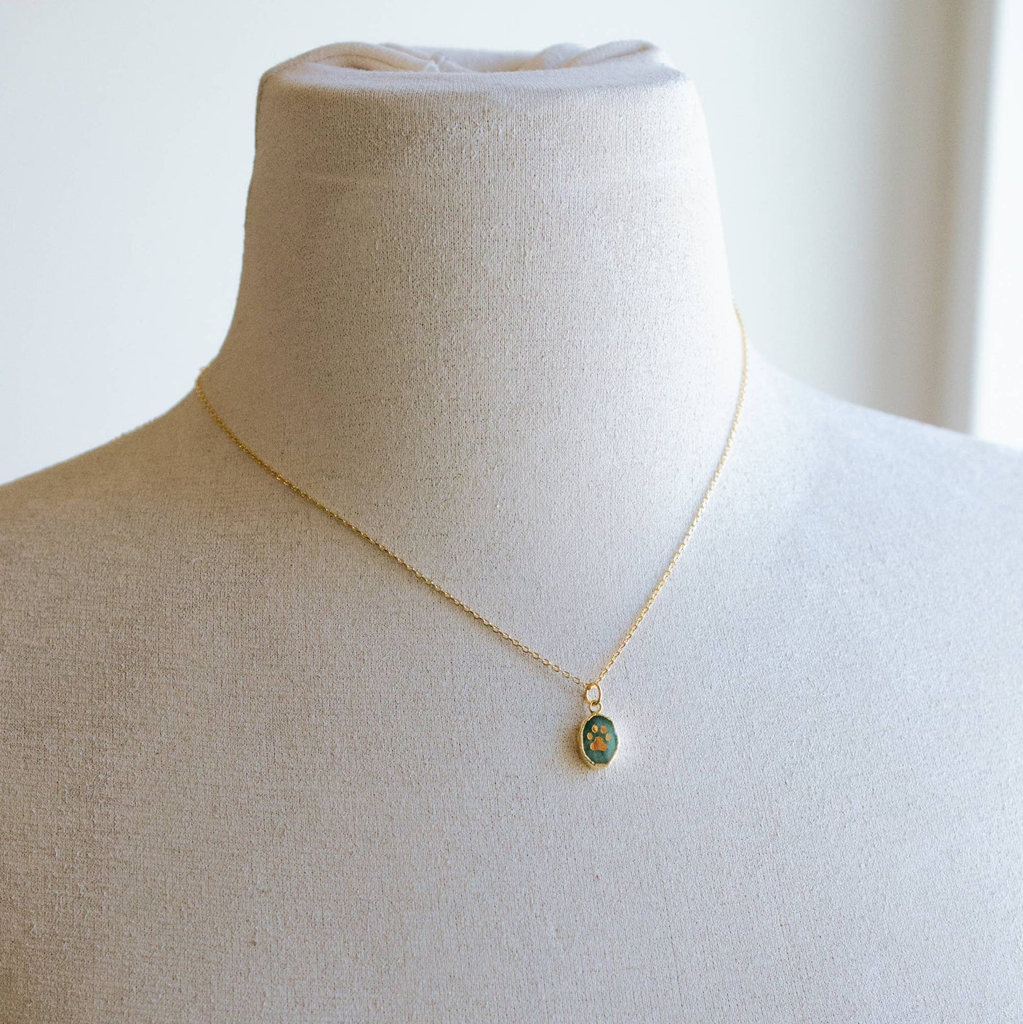 Paw Print Gemstone Necklace