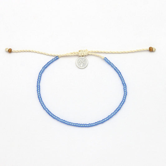 Ka'anapali Frosted Glass Beaded Anklet in Blue