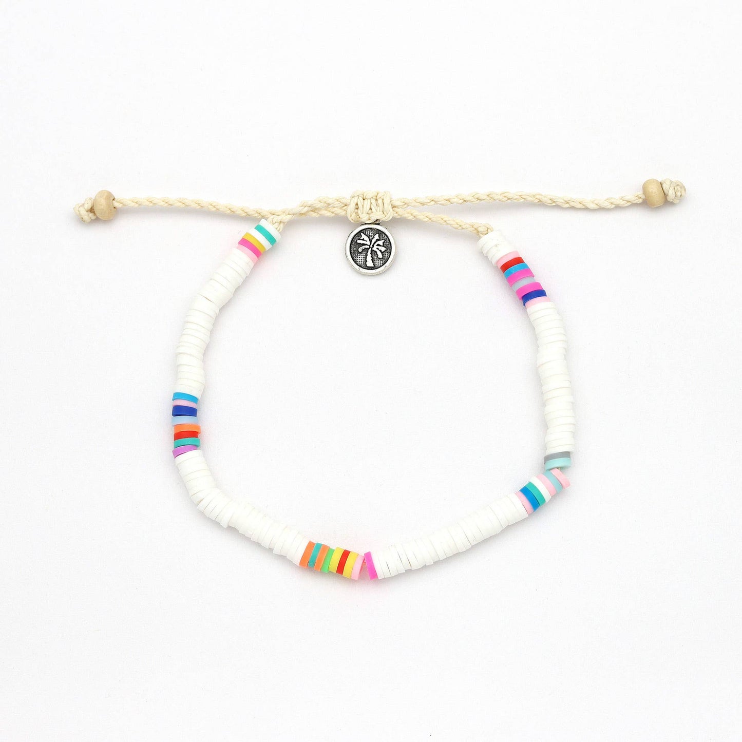 Malabar Clay Beaded Anklet in White