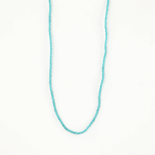 Ka'anapali Frosted Glass Beaded Necklace in Turquoise
